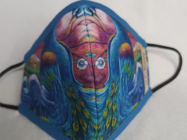 MASCARILLA AZUL PAVO